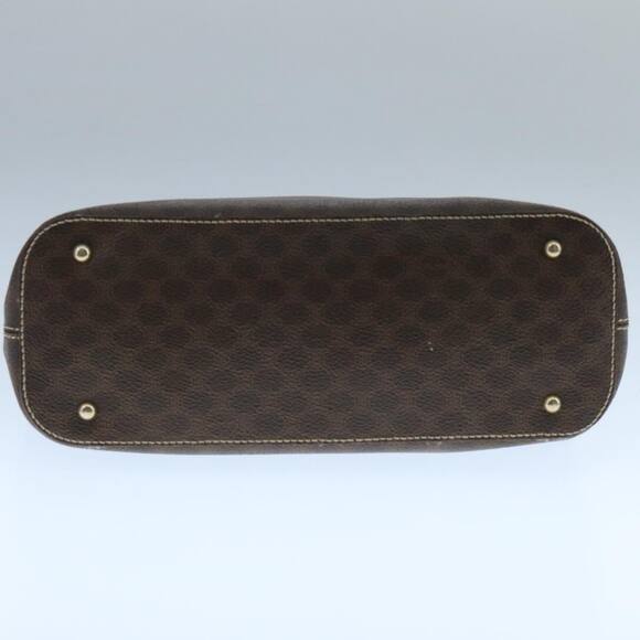 CELINE Macadam Canvas Hand Bag Pvc Leather Brown Gold - Picture 9 of 13